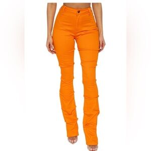FASHION NOVA. Vibrant Orange Skinny Pants